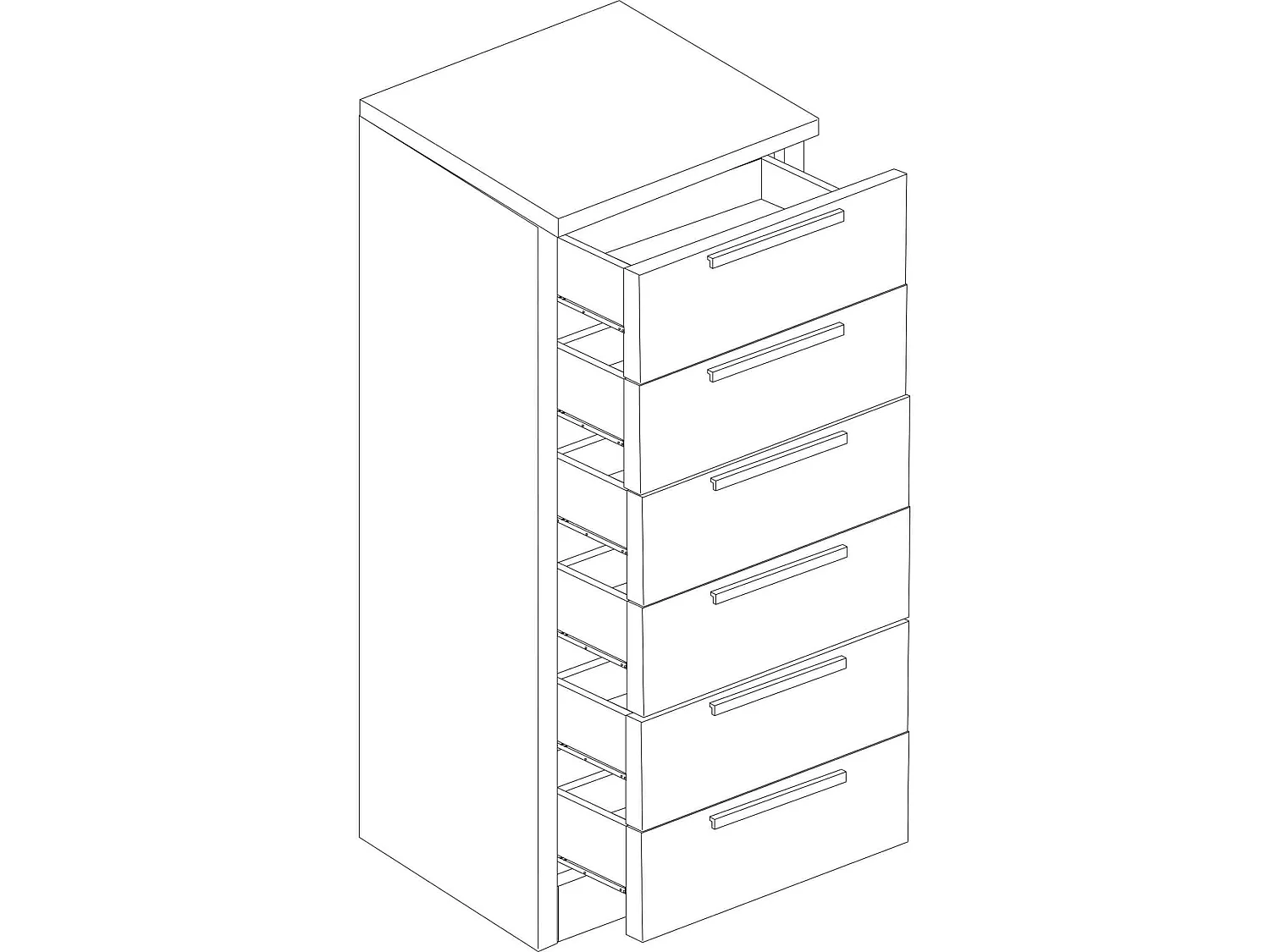 Chiffonnier 6 tiroirs en bois imitation chêne - CF9059