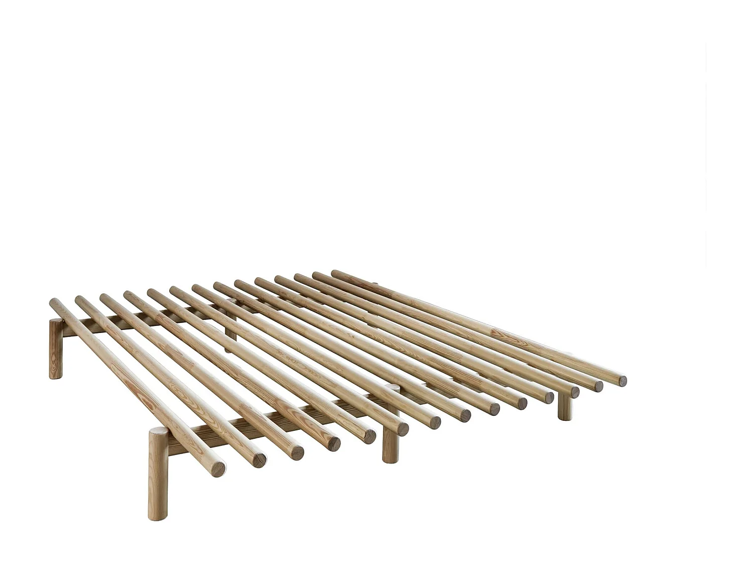 Lit futon à lattes PACE en pin massif naturel 180x200