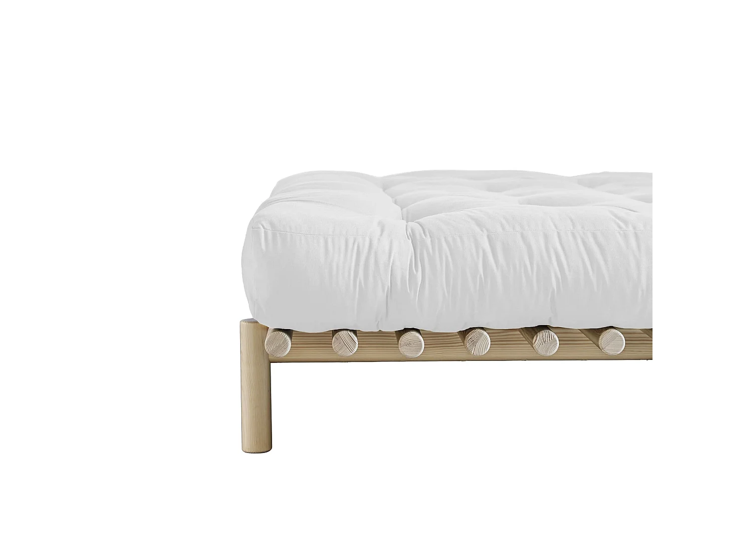 Lit futon à lattes PACE en pin massif naturel 180x200