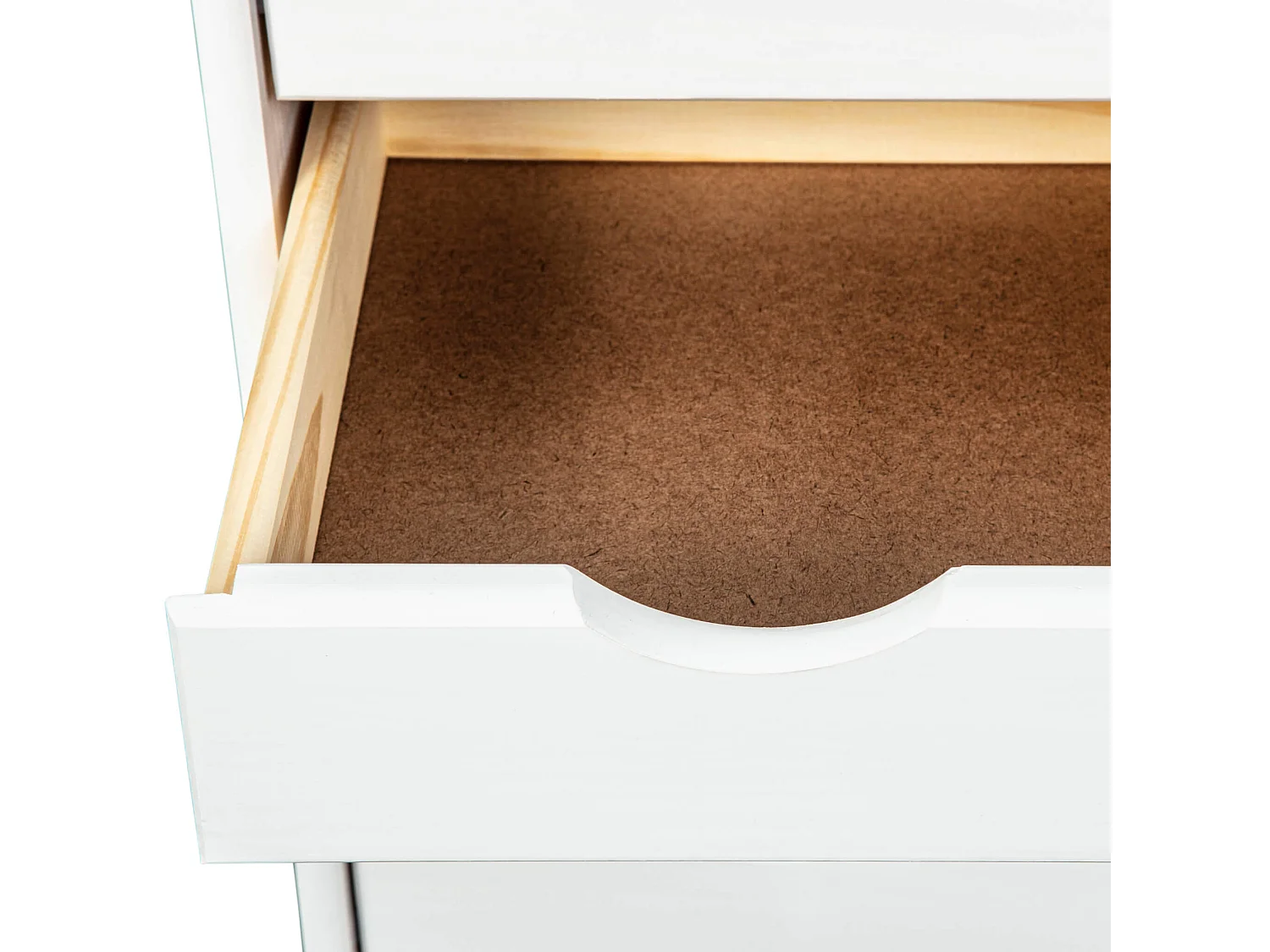 Caisson 6 tiroirs pin massif vernis blanc