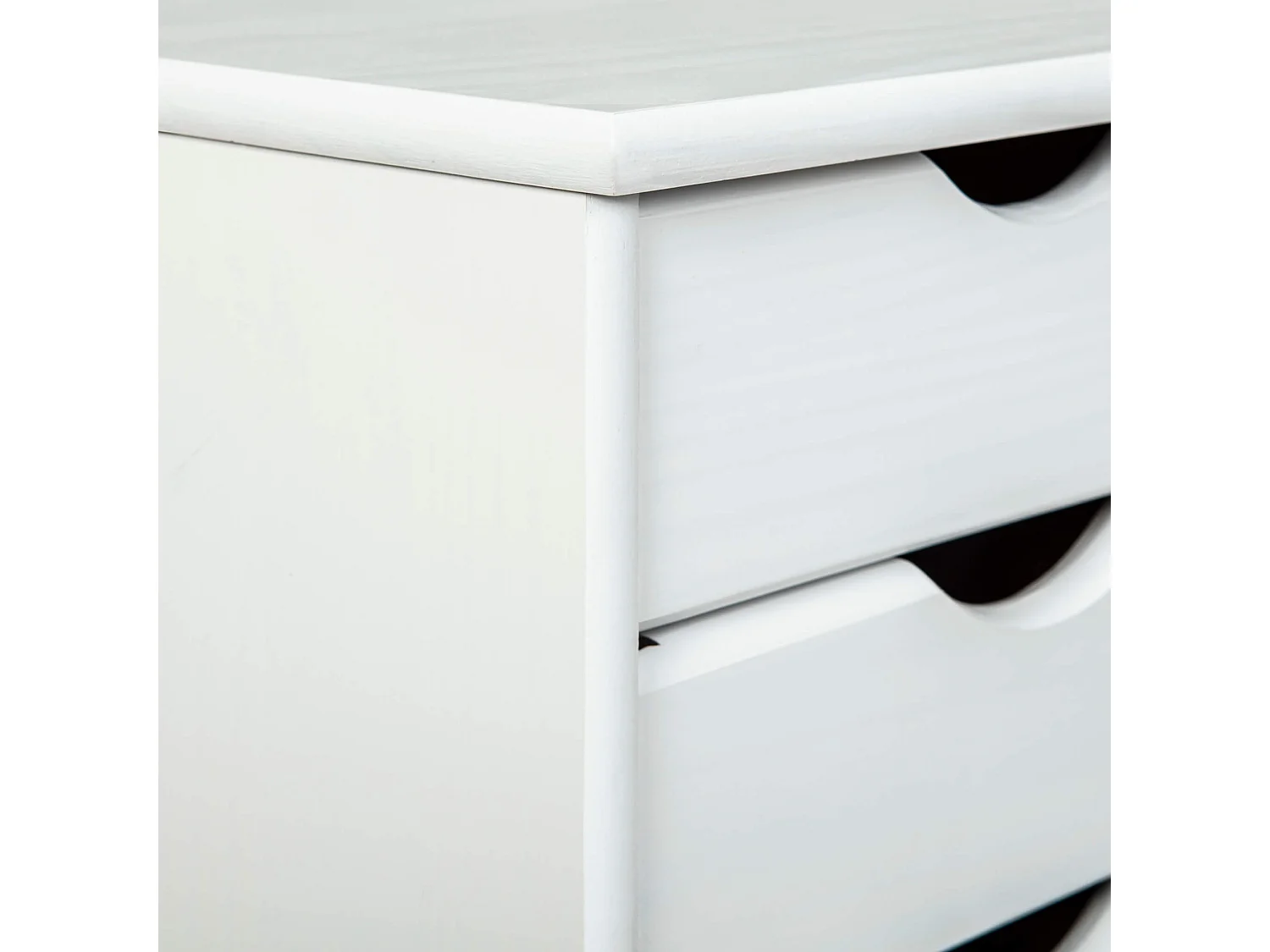 Caisson 6 tiroirs pin massif vernis blanc