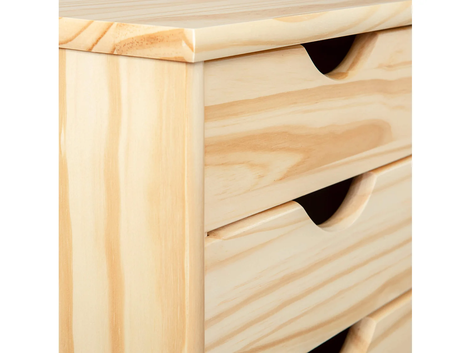 Caisson 6 tiroirs pin massif vernis naturel