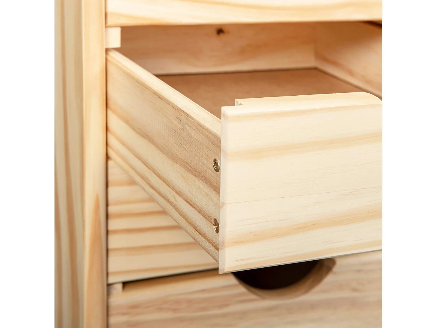 Caisson 6 tiroirs pin massif vernis naturel