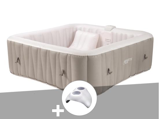 vente unique Kit spa gonflable Infinite Spa Elite carré Bulles 2 places + Porte verre