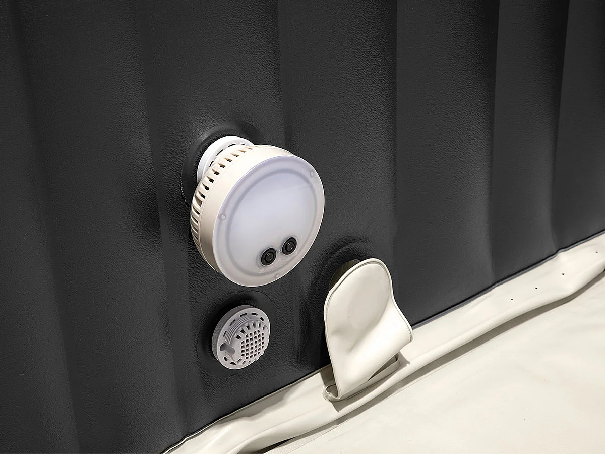 Kit spa gonflable Intex PureSpa Ardoise carré Bulles 6 places + Porte-verre