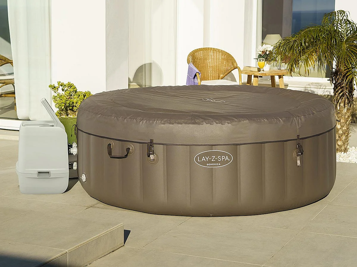 Kit spa gonflable Bestway Lay-Z-Spa Dominica rond Hydrojet 4/6 places + 6 filtres