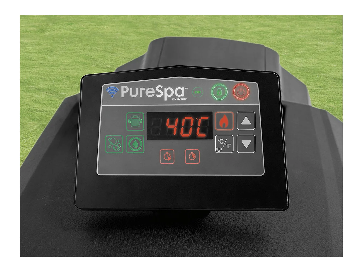 Kit spa gonflable Intex PureSpa Ardoise carré Bulles 6 places + Kit d'entretien