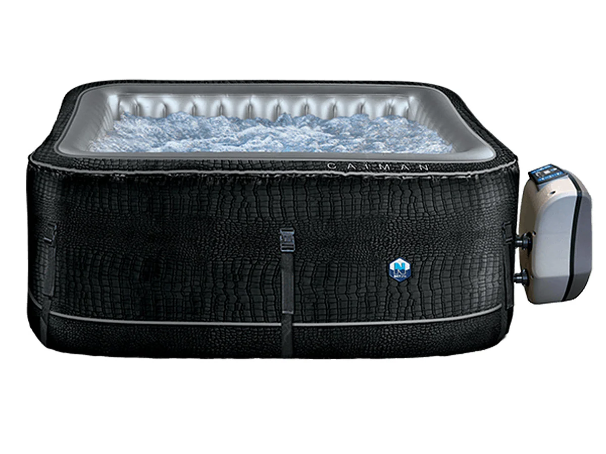 Pack gonfiabile Spa Netspa carré Caiman 4 posti 168x168x70cm Similicuir 3 funzioni Chauffage, Filtrazione, Massaggio Vol 700L