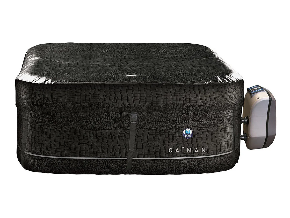 Pack gonfiabile Spa Netspa carré Caiman 4 posti 168x168x70cm Similicuir 3 funzioni Chauffage, Filtrazione, Massaggio Vol 700L