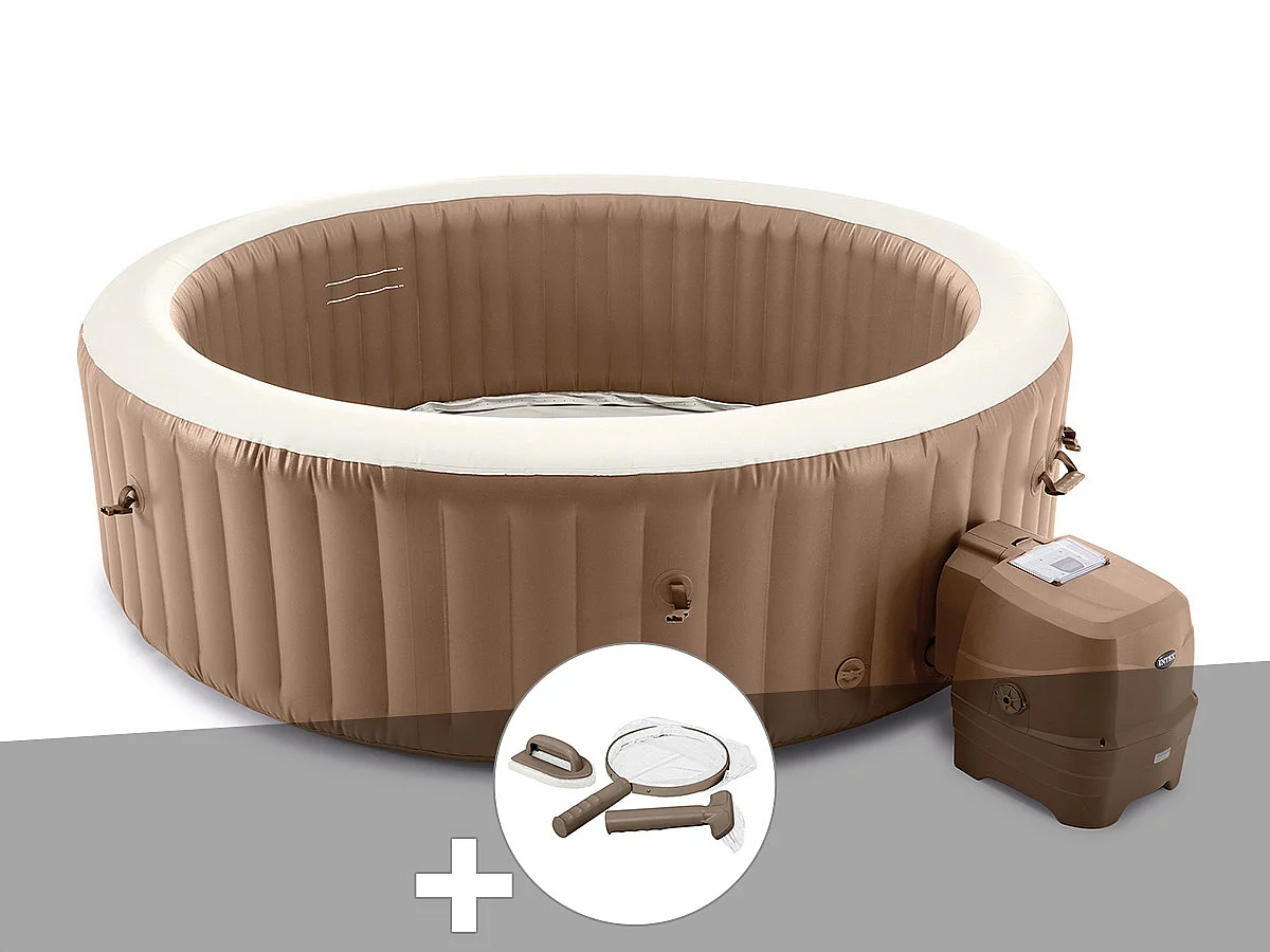 Kit spa gonflable Intex PureSpa Sahara rond Bulles 8 places + Kit d'entretien