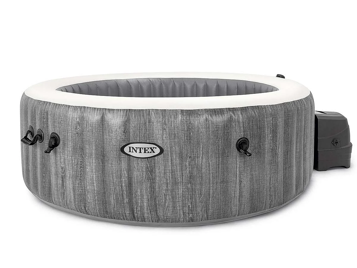 Kit spa gonflable Intex PureSpa Baltik rond Bulles 4 places + Porte-verre