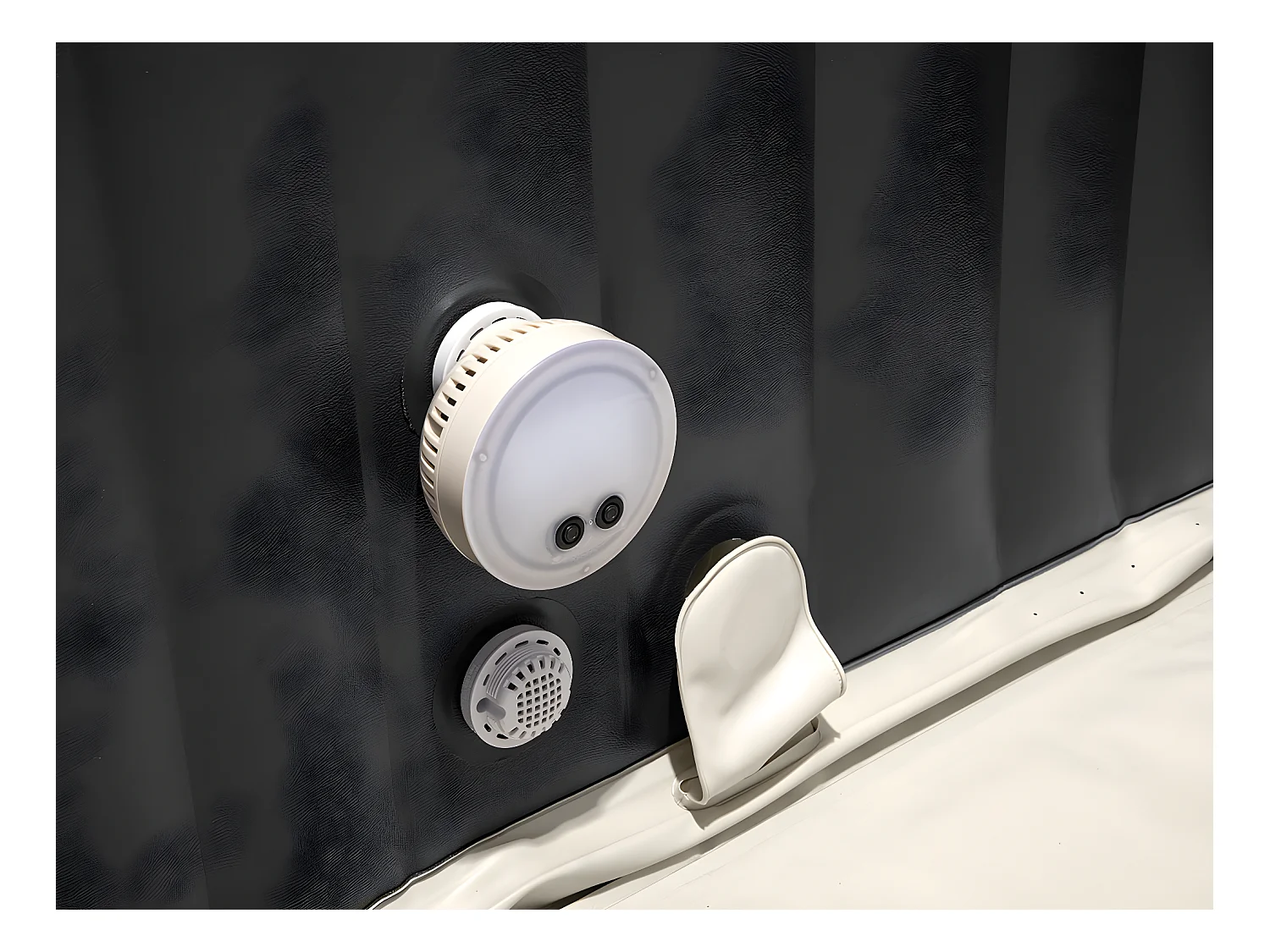 Kit spa gonflable Intex PureSpa Ardoise carré Bulles 6 places + Kit d'entretien + Porte-verre