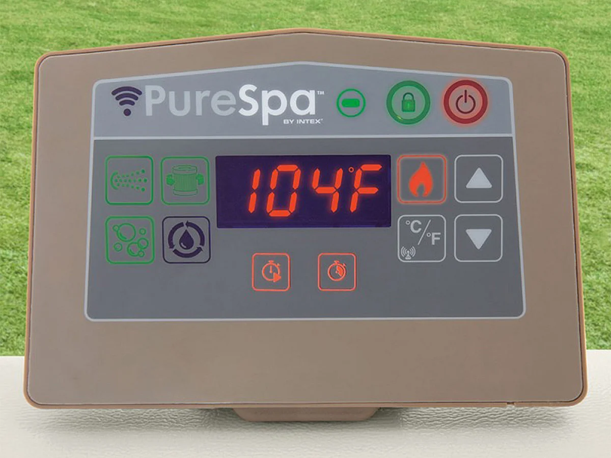 Kit spa gonflable Intex PureSpa Chevron carré Bulles 4 places + Kit d'entretien