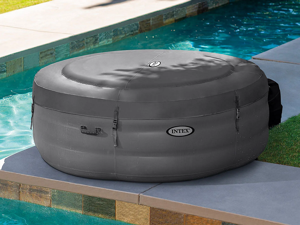 Kit spa gonflable Intex PureSpa Access rond Bulles 4 places + 6 filtres + Porte-verre