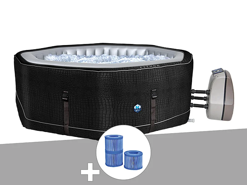 Spa gonflable Netspa Python octogonal Bulles 5-6 places + 3 cartouches de filtration