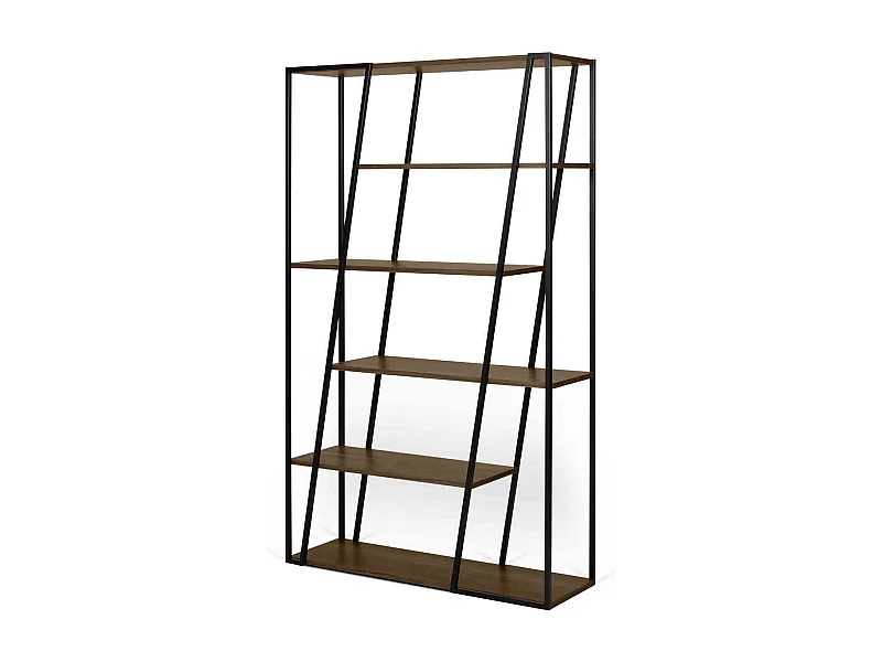 Bibliothèque 4 étagères en métal noir - BI0037