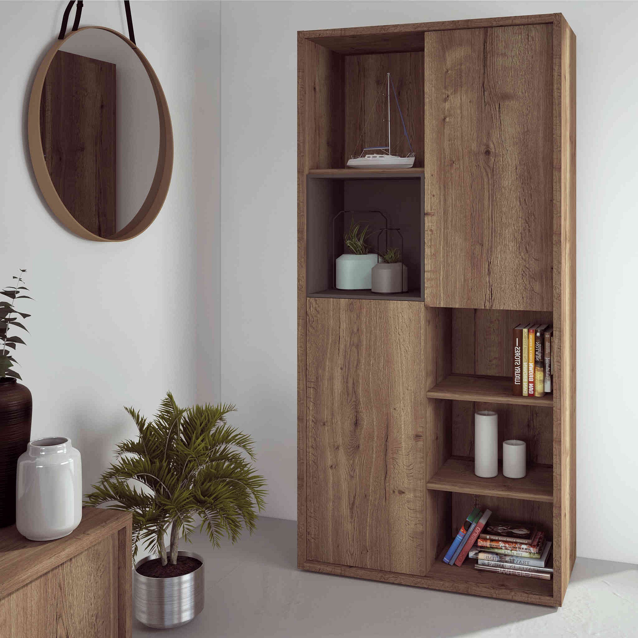 Bibliothèque De Rangement Mobile étroite Avec Roues Et Freins - Idéale Pour Petits Espaces, Plusieurs étages, Crochet Inclus