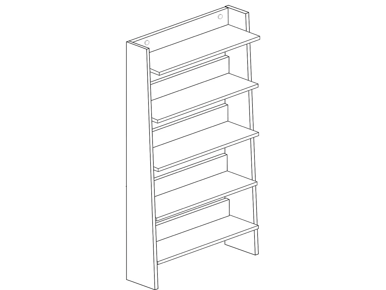 Bibliothèque 5 étagères en bois imitation chêne et gris - BI9049