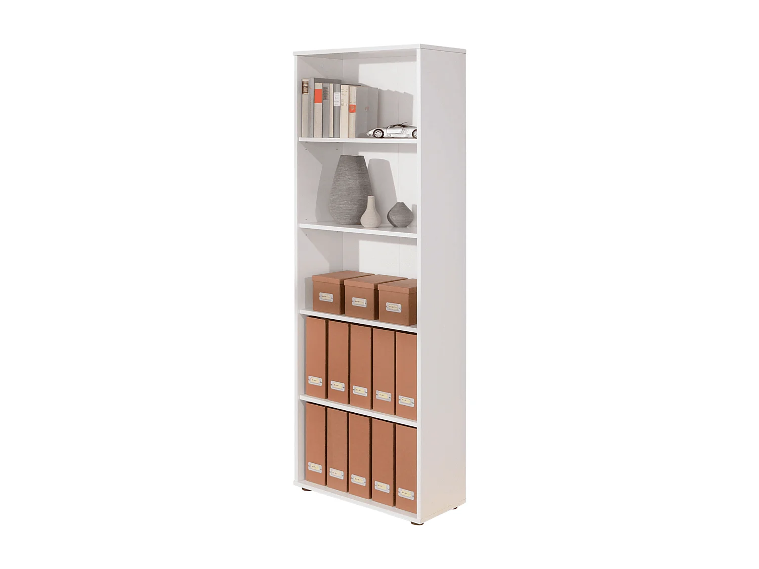 Bibliothèque 5 cases en bois blanc - BI12056-4