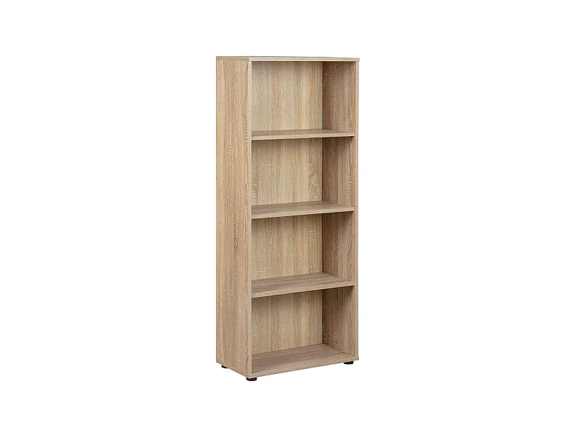 Bibliothèque 4 cases en bois imitation chêne sonoma - BI12056-3