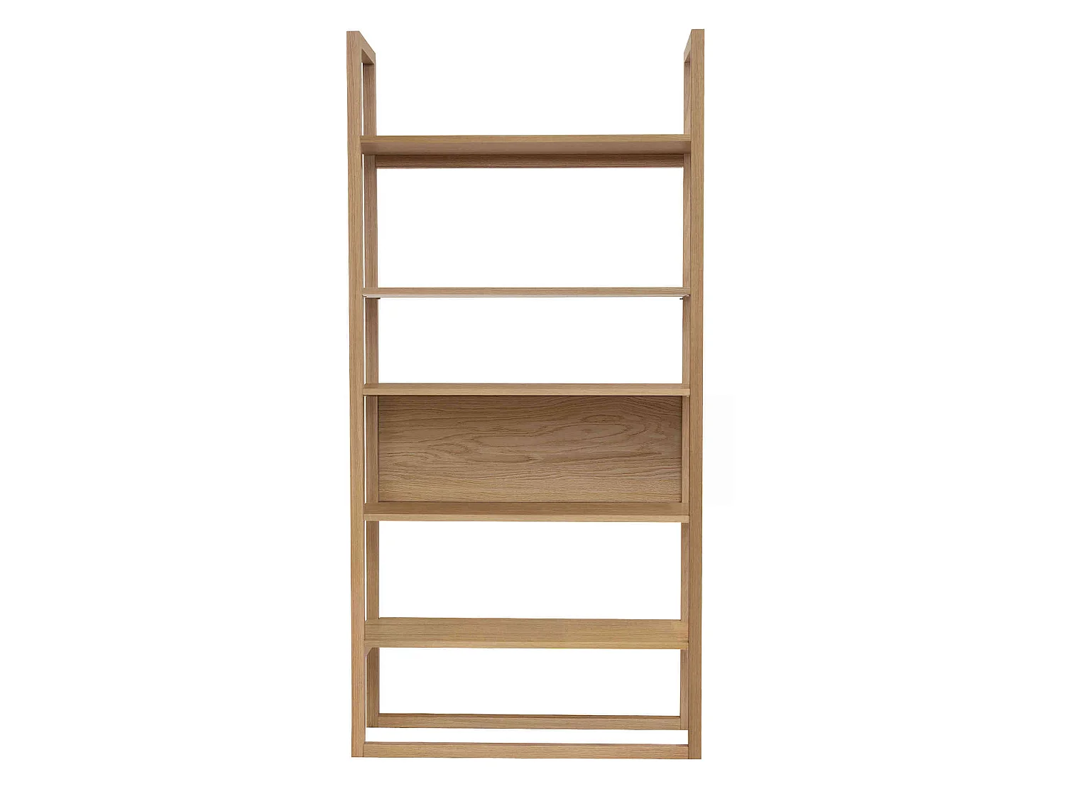 Bibliothèque en bois massif imitation chêne - BI016