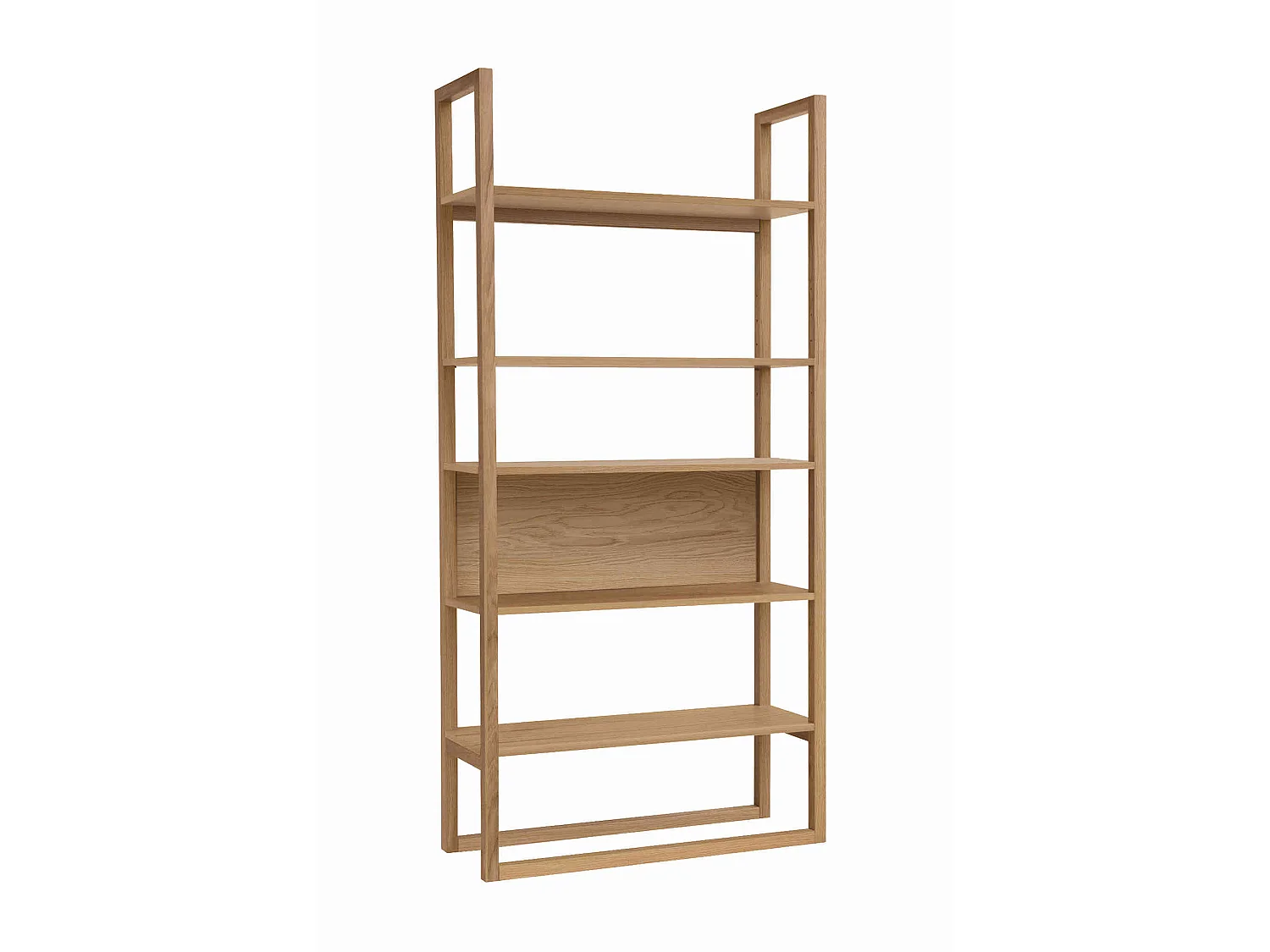 Bibliothèque en bois massif imitation chêne - BI016