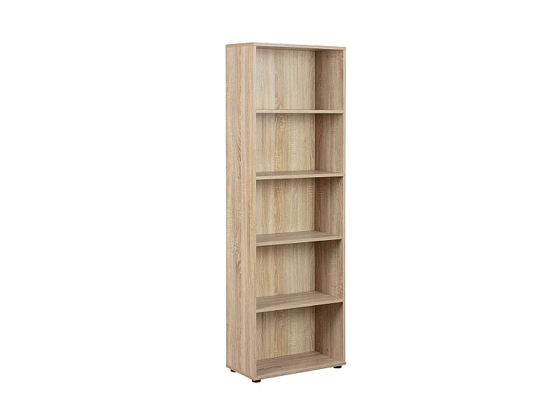 Bibliothèque 5 cases en bois imitation chêne sonoma - BI12056-4