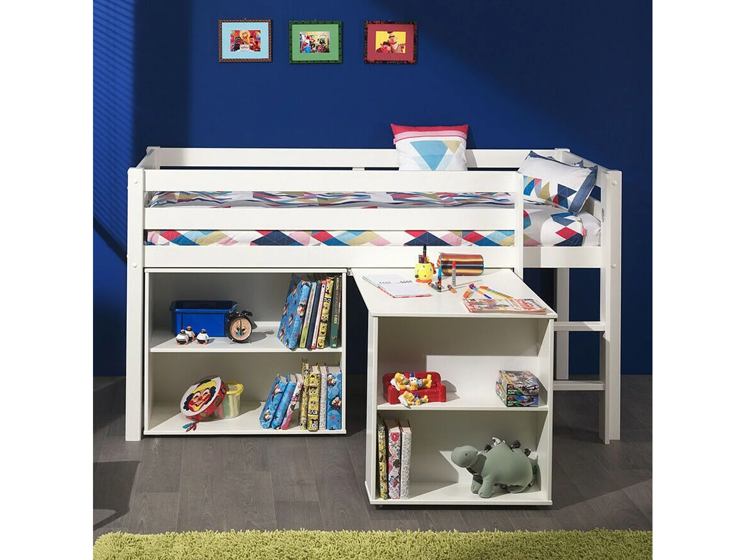 Bibliothèque pour lit mezzanine 90x200 blanc - Terre de Nuit