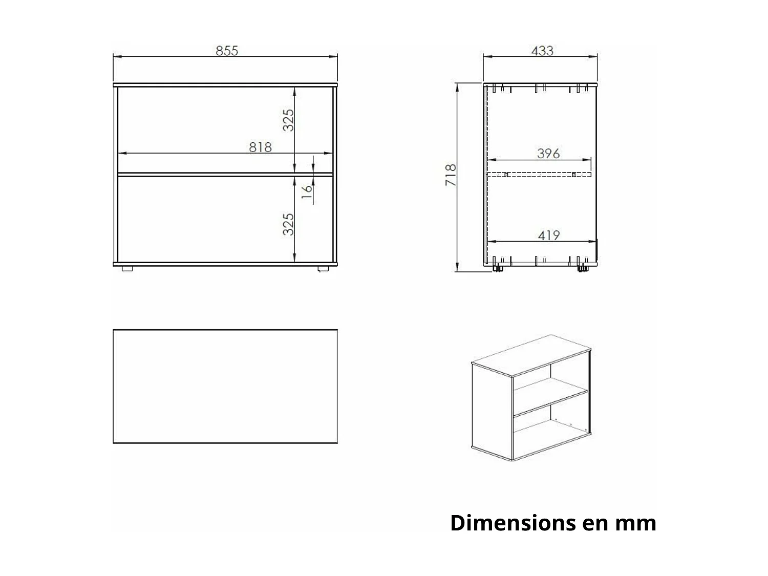 Bibliothèque pour lit mezzanine 90x200 blanc - Terre de Nuit