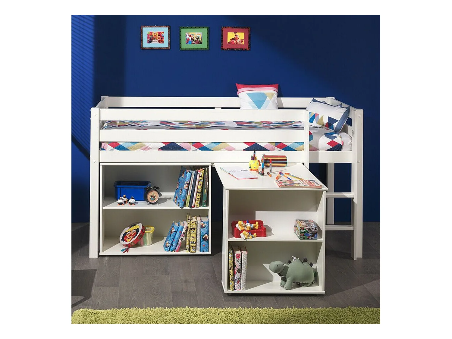 Bibliothèque pour lit mezzanine 90x200 blanc - Terre de Nuit