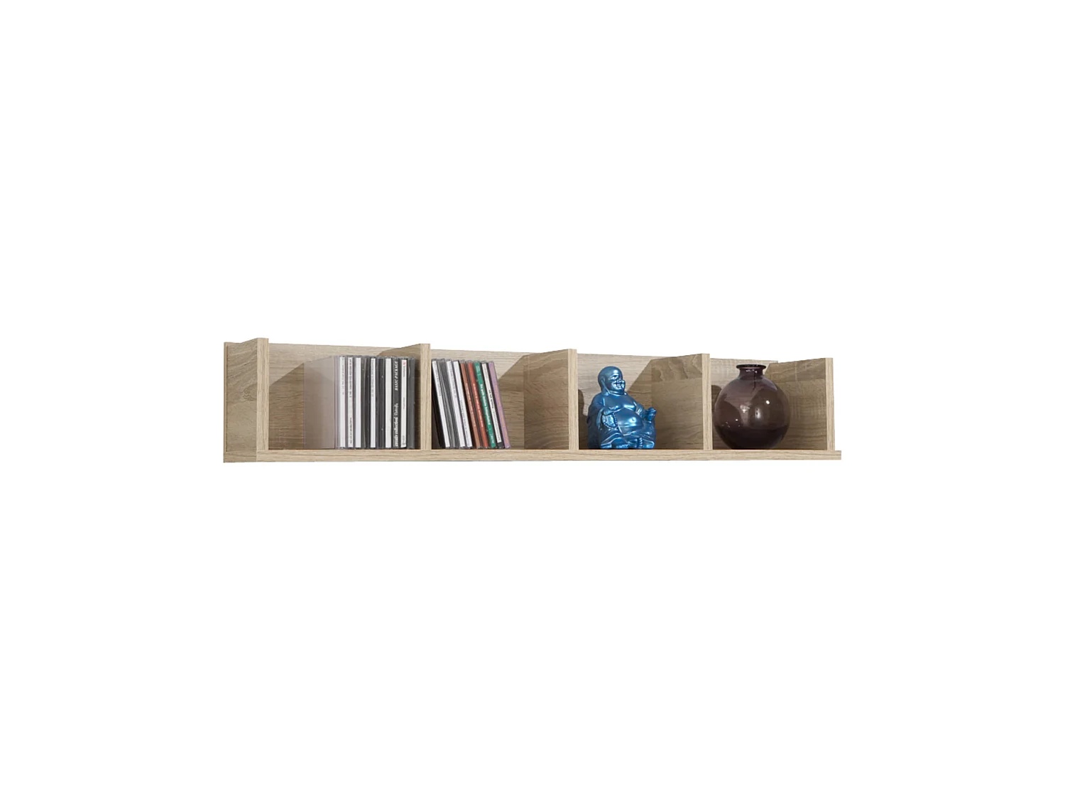 Etagère murale 4 cases en bois imitation chêne - ET13039-2