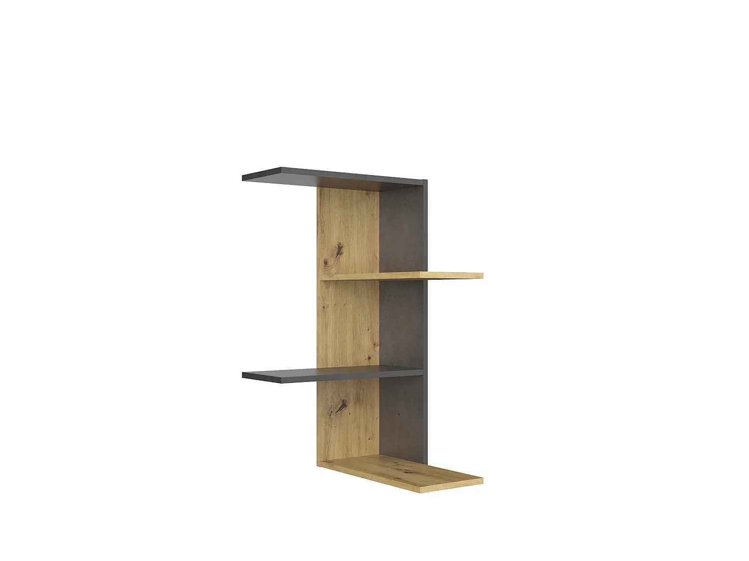 Etagère murale d'angle en bois imitation chêne artisan et matera - ET13038-1