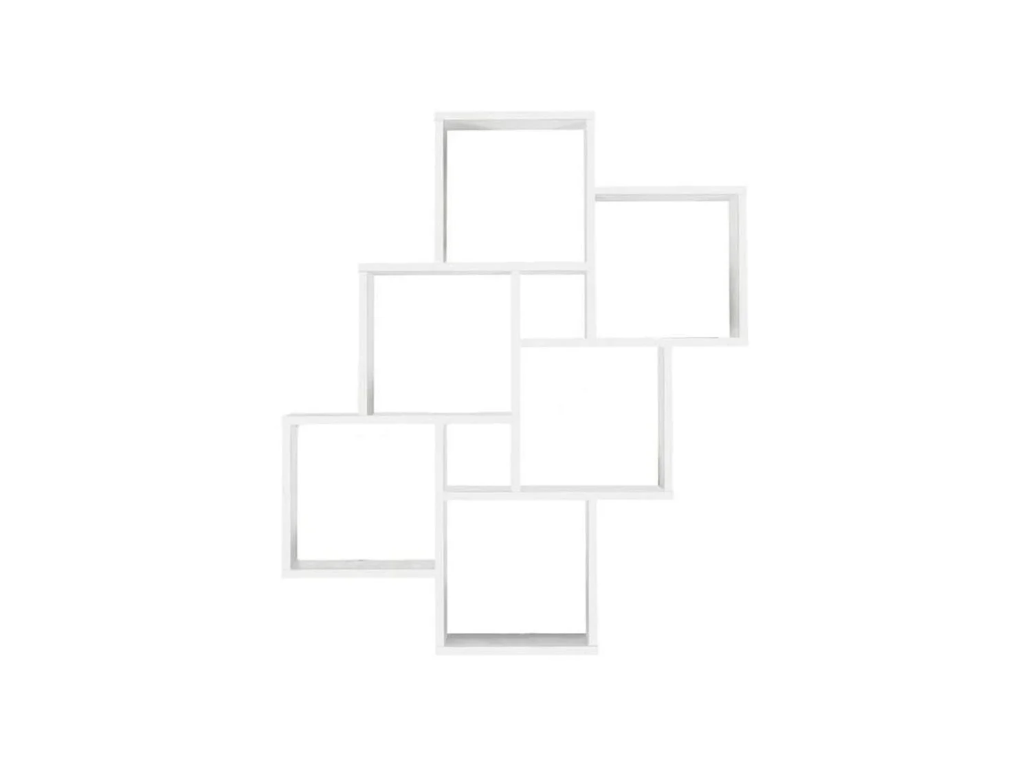 Etagère murale 6 cases en bois blanc brillant - ET13035-2