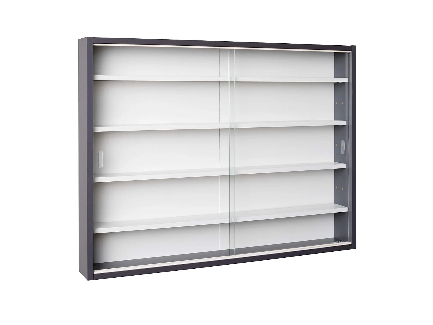 Etagère murale style vitrine en bois gris - ET12114