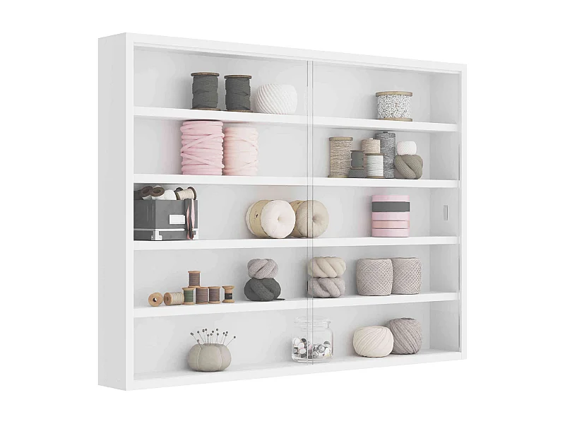 Etagère murale vitrée coloris blanc - ET6040