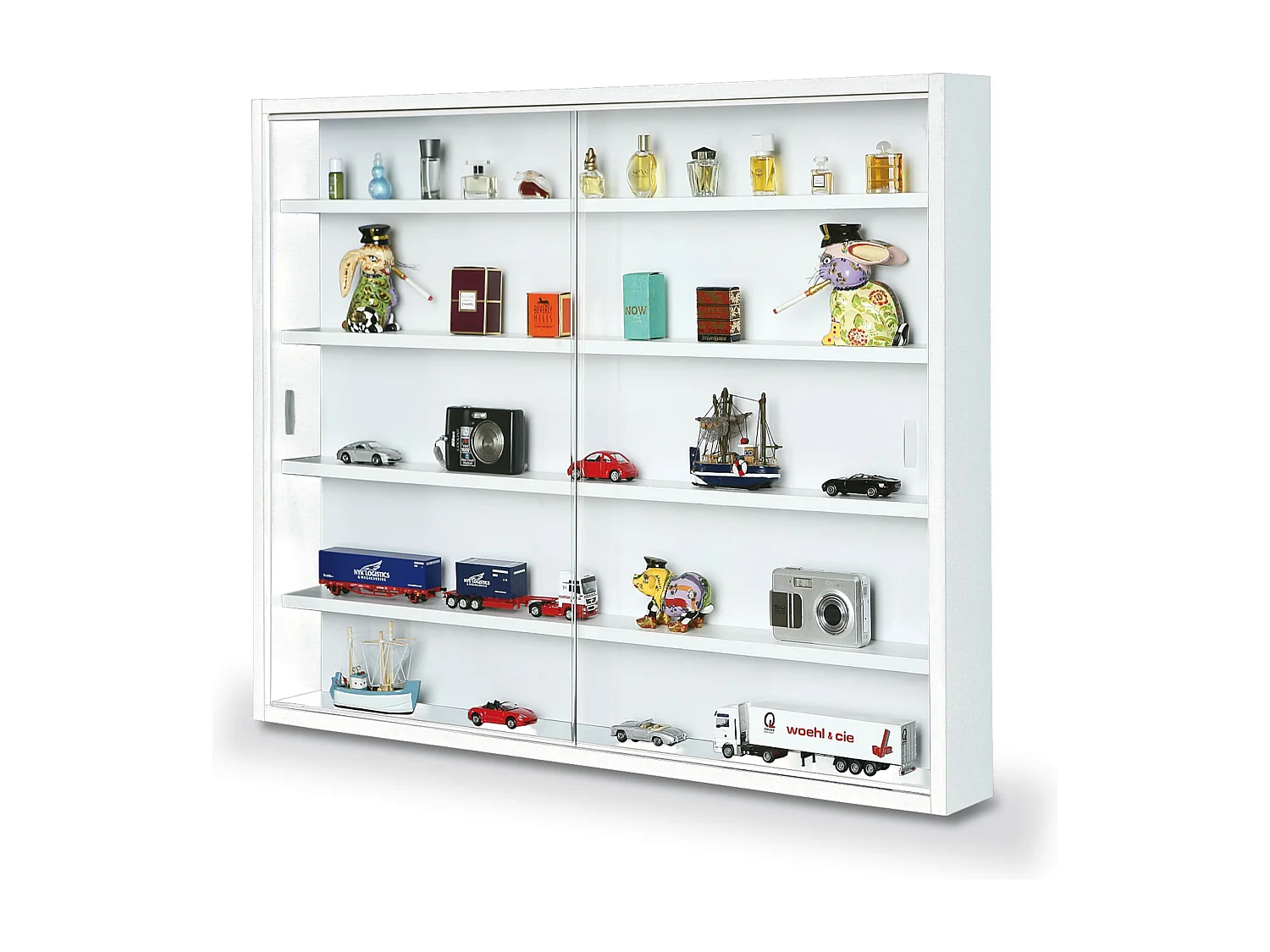 Etagère murale vitrée coloris blanc - ET6040