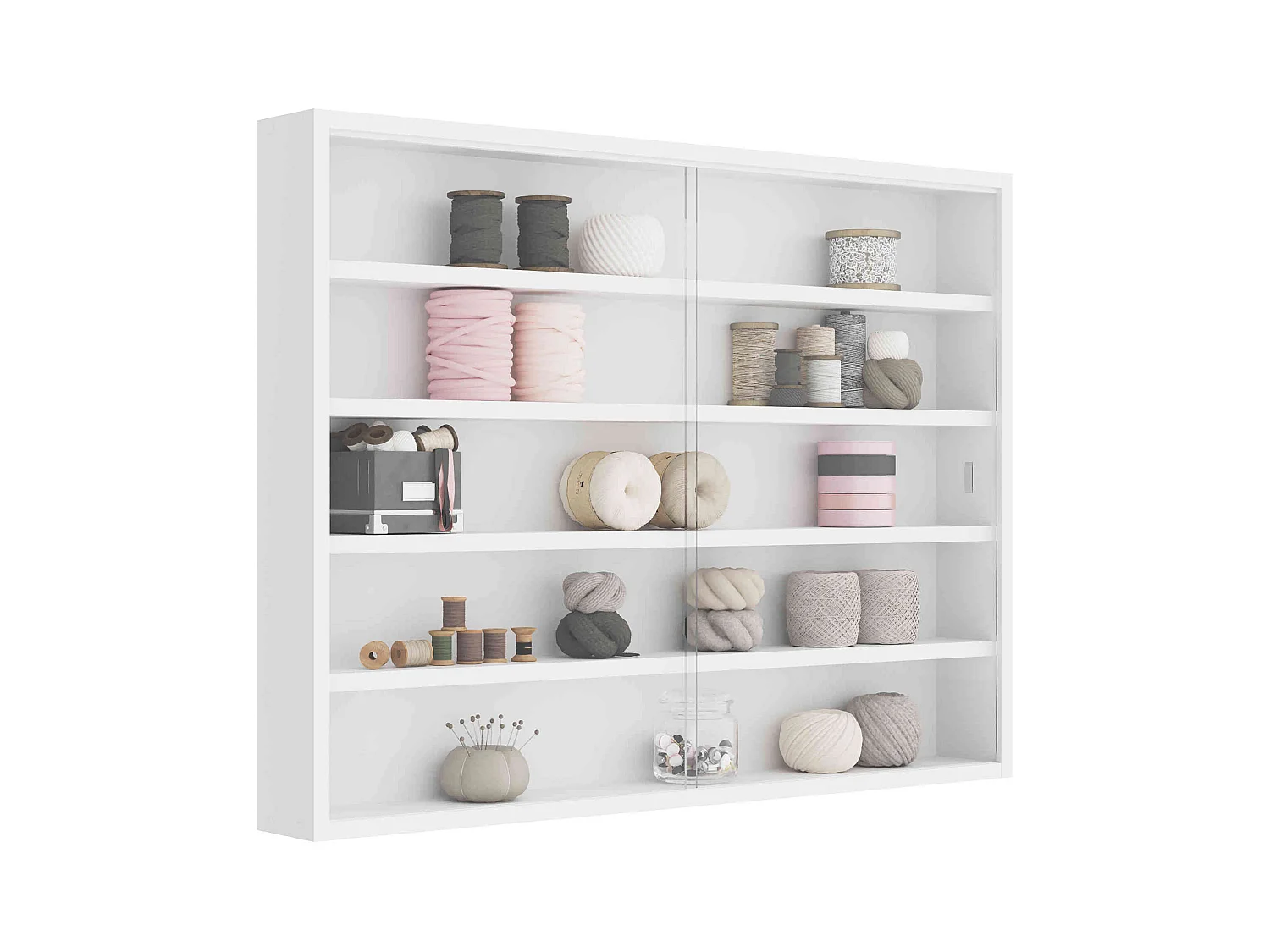 Etagère murale vitrée coloris blanc - ET6040