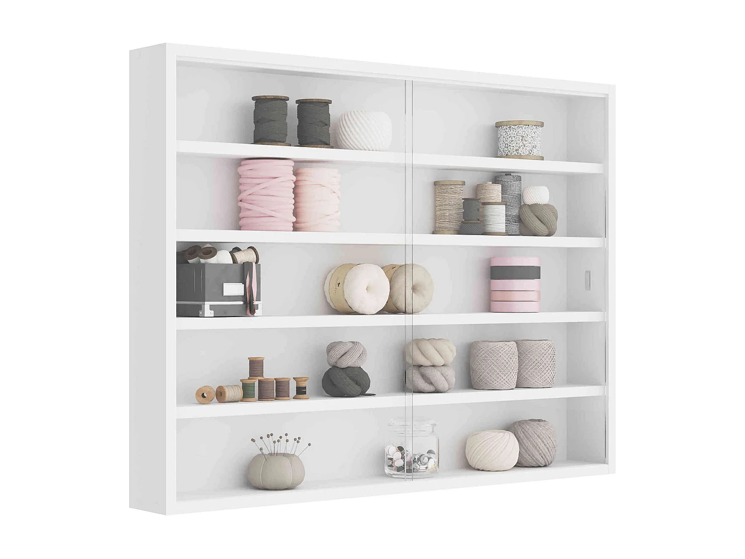 Etagère murale vitrée coloris blanc - ET6040