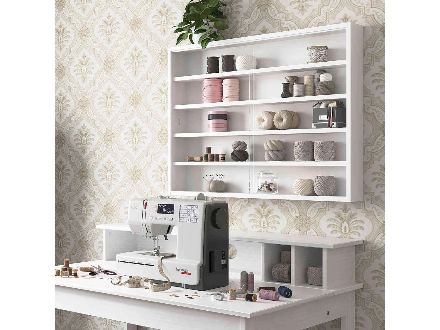 Etagère murale vitrée coloris blanc - ET6040