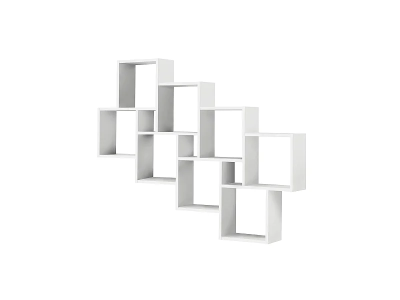 Etagère murale 8 cases en bois blanc brillant - ET13036-1