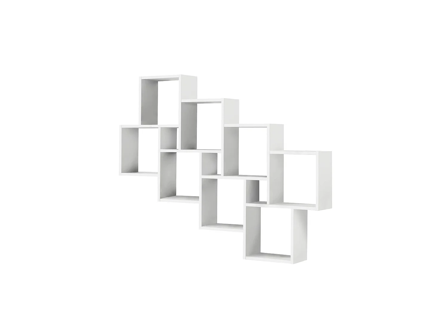Etagère murale 8 cases en bois blanc brillant - ET13036-1