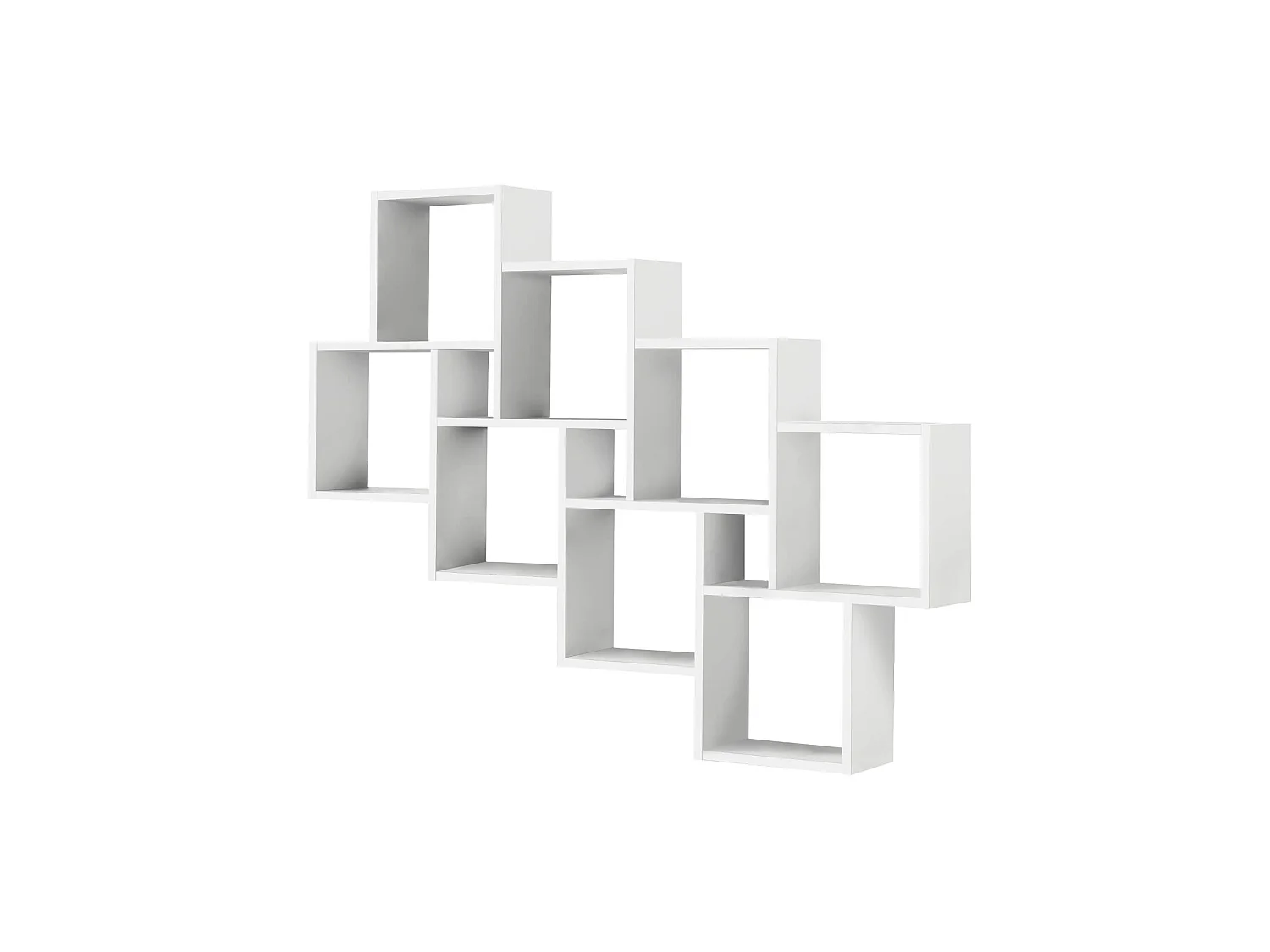 Etagère murale 8 cases en bois blanc brillant - ET13036-1