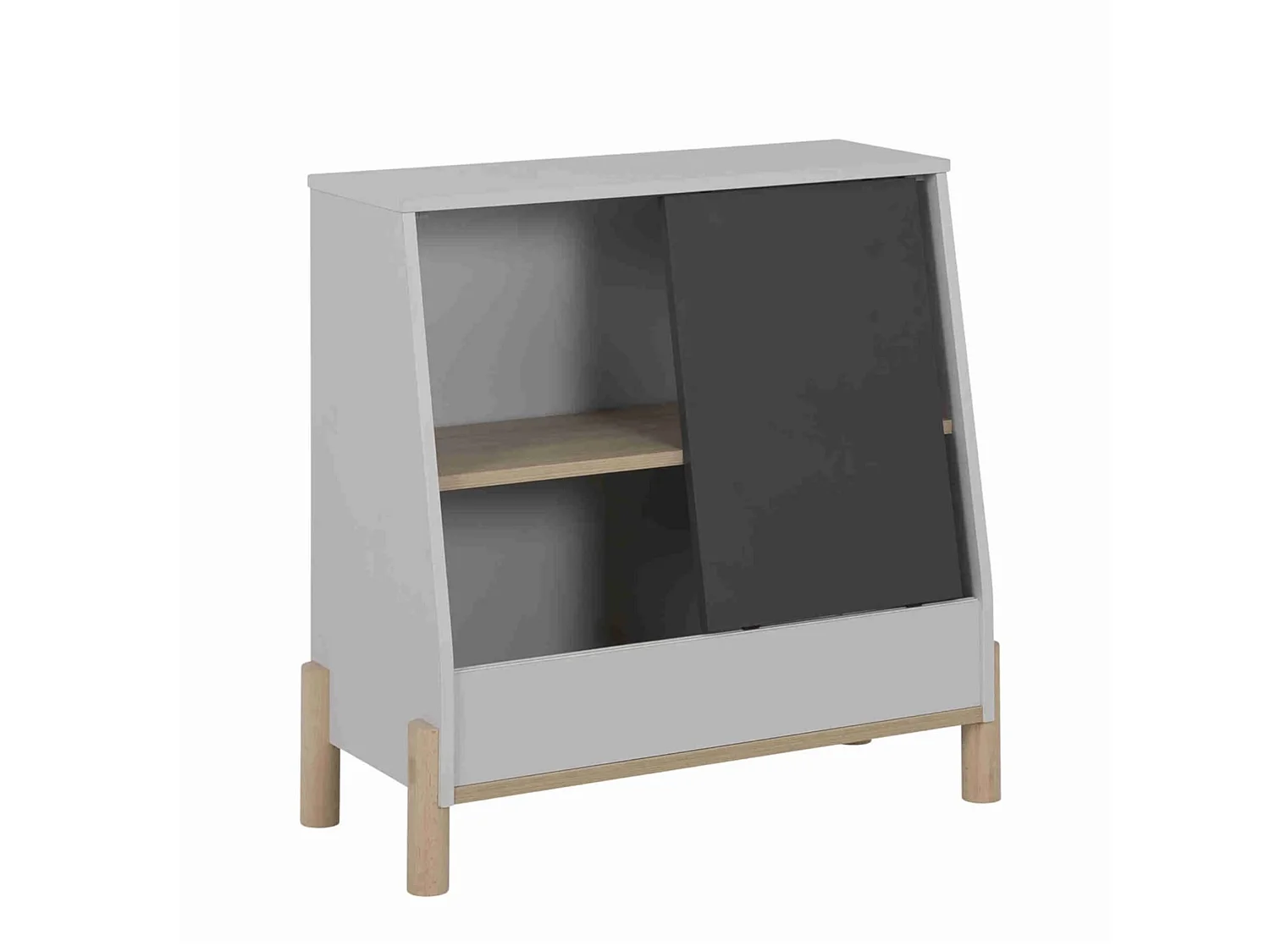 Meuble de rangement enfant avec porte coulissante ardoise - RA5042
