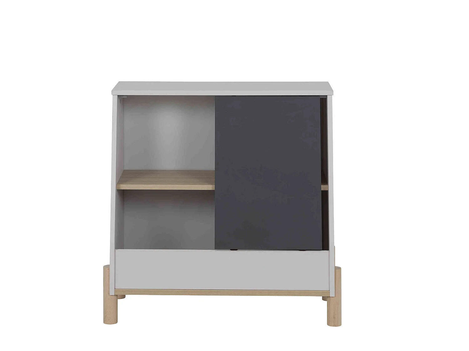 Meuble de rangement enfant avec porte coulissante ardoise - RA5042