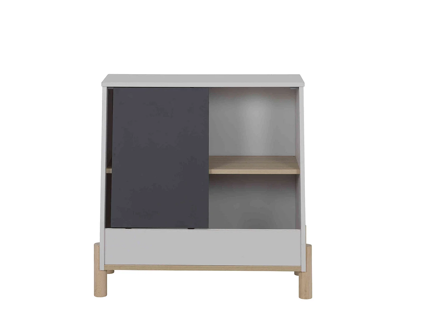 Meuble de rangement enfant avec porte coulissante ardoise - RA5042