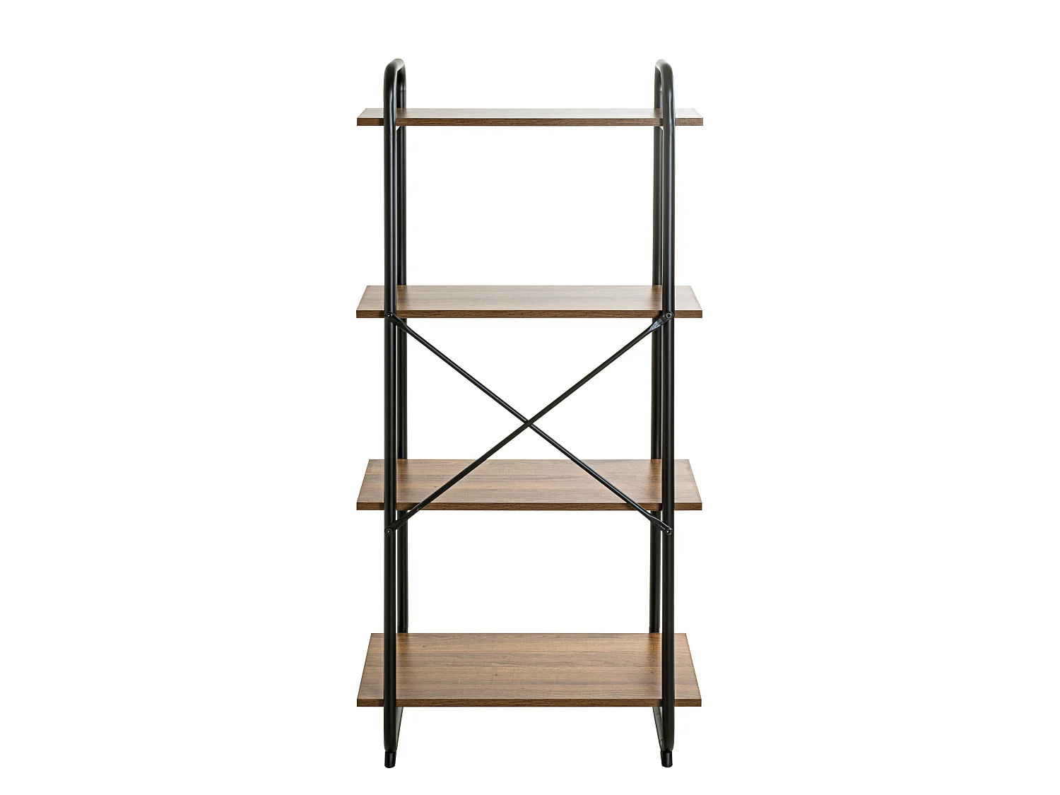 Etagère 4 plateaux en bois imitation chêne et noir laqué - ET15053