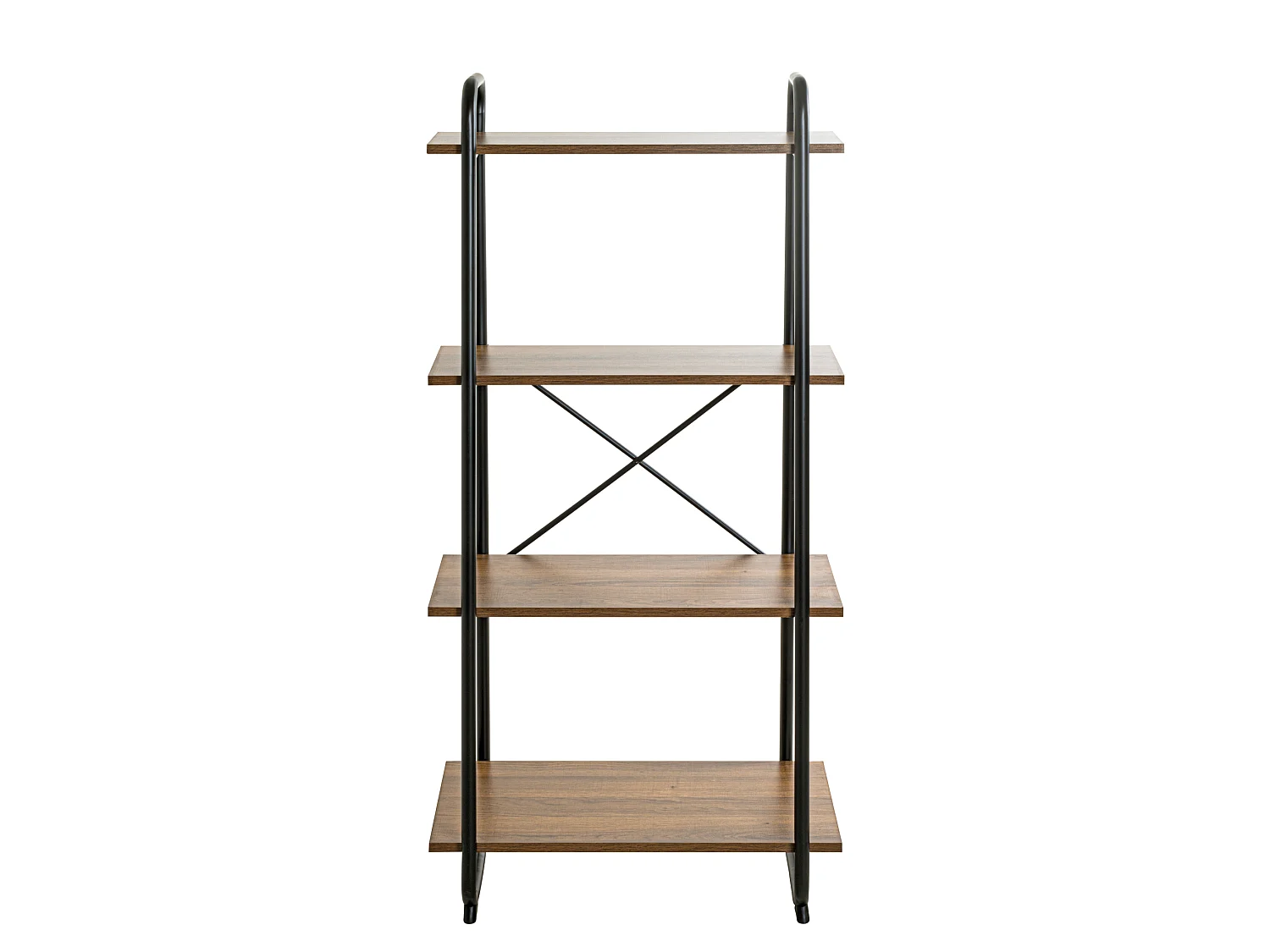 Etagère 4 plateaux en bois imitation chêne et noir laqué - ET15053