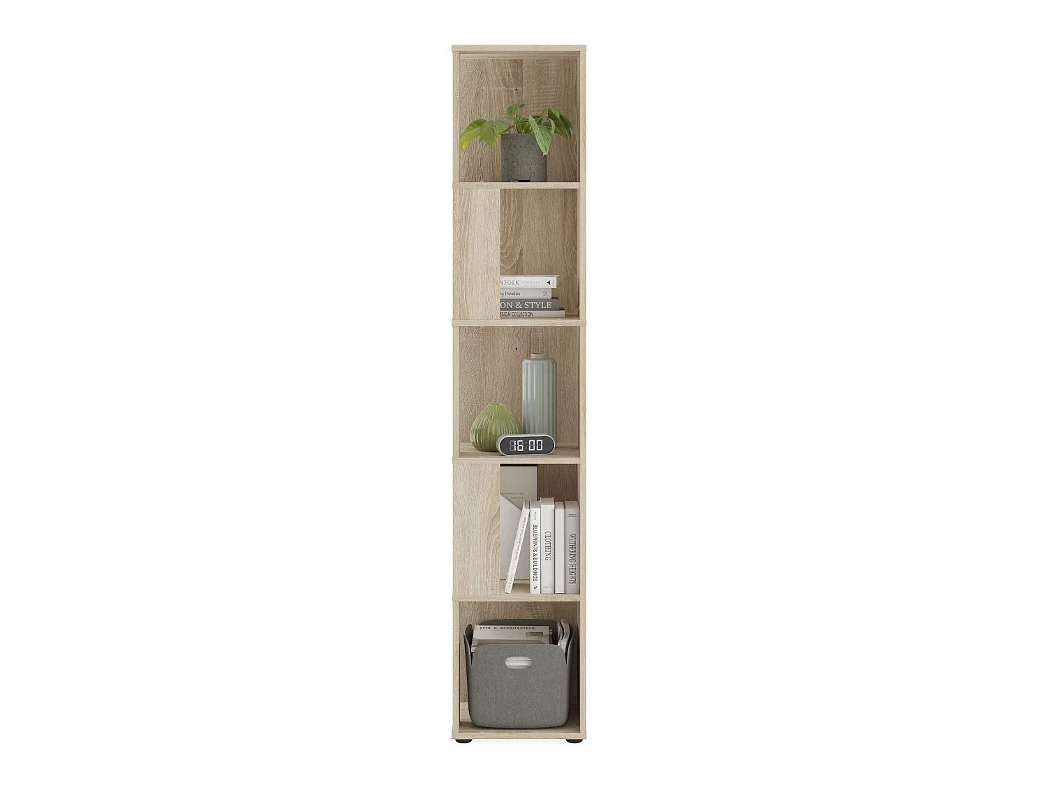 Etagère 5 cases en bois imitation chêne - ET13044-2