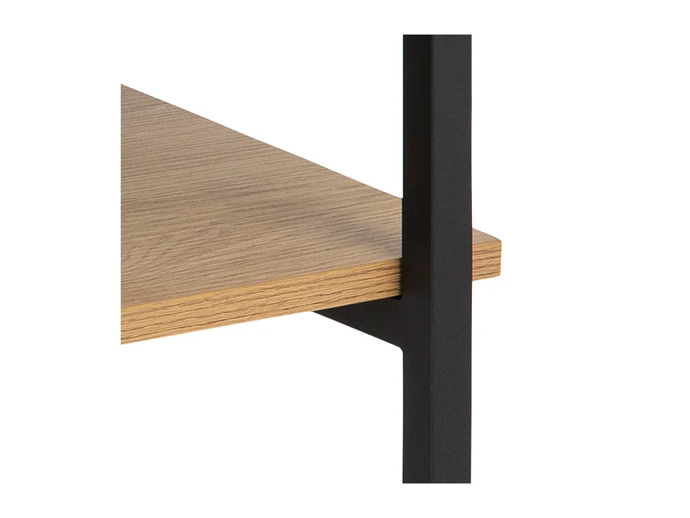 Table basse carrée - 80X80 cm - chêne/noir - HIDEKO