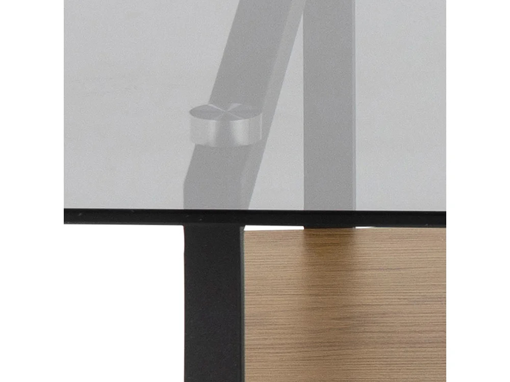 Table basse carrée - 80X80 cm - chêne/noir - HIDEKO